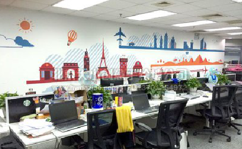 藤县教你设计办公室墙绘的方法。